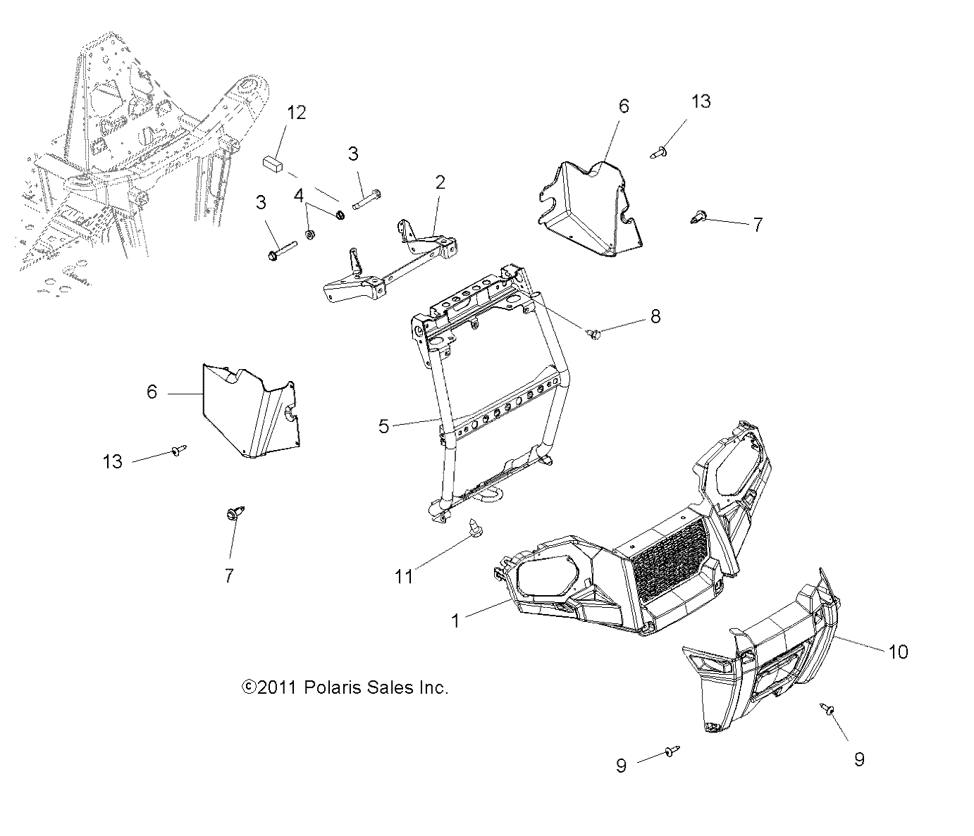BODY, FRONT BUMPER and MOUNTING - A13MH46AF/AX/MS46AX (49ATVBUMPER12SP400)
